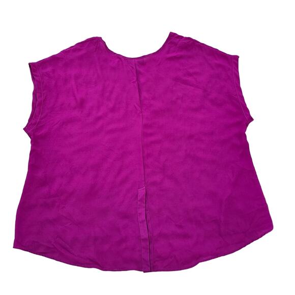 Pink Sequin Blouse Lane Bryant Plus Size 22/24 Dolman Sleeve Hi Low Georgette - Picture 7 of 8